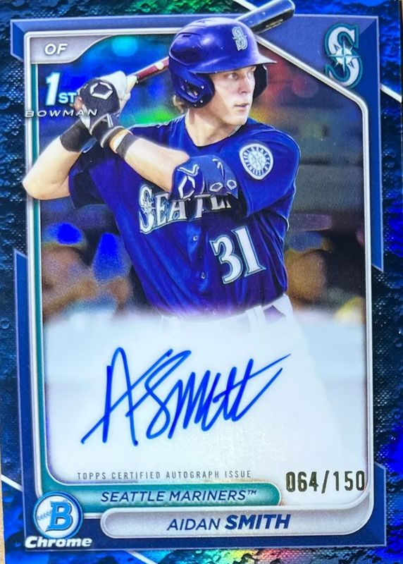 2024 Bowman #CPA-ASM Chrome Prospect Auto - Blue Lunar Crater Refractor /150 (1st)