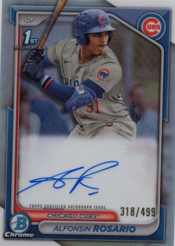 Alfonsin Rosario 2024 Bowman #CPA-ARO Chrome Prospect Auto - Refractor /499 (1st) SGC 9.5