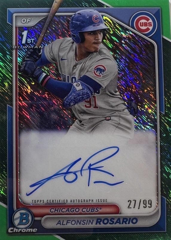 2024 Bowman #CPA-ARO Chrome Prospect Auto - Green Shimmer Refractor /99 (1st)