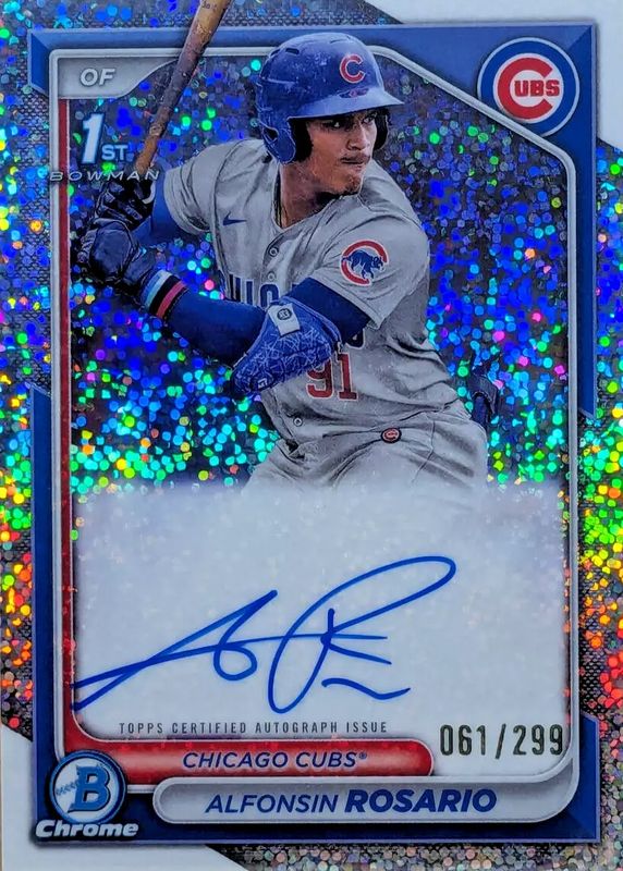 Alfonsin Rosario 2024 Bowman #CPA-ARO Chrome Prospect Auto - Speckle Refractor /299 (1st) SGC 9.5