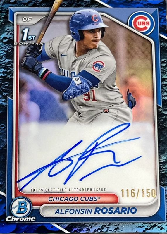 2024 Bowman #CPA-ARO Chrome Prospect Auto - Blue Lunar Crater Refractor /150 (1st)