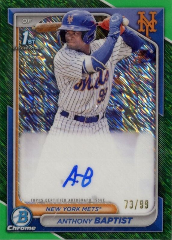 2024 Bowman #CPA-AB Chrome Prospect Auto - Green Shimmer Refractor /99 (1st)