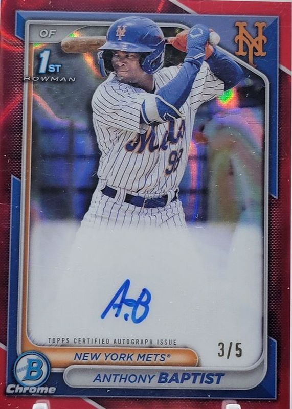 2024 Bowman #CPA-AB Chrome Prospect Auto - Red Lava Refractor /5 (1st)