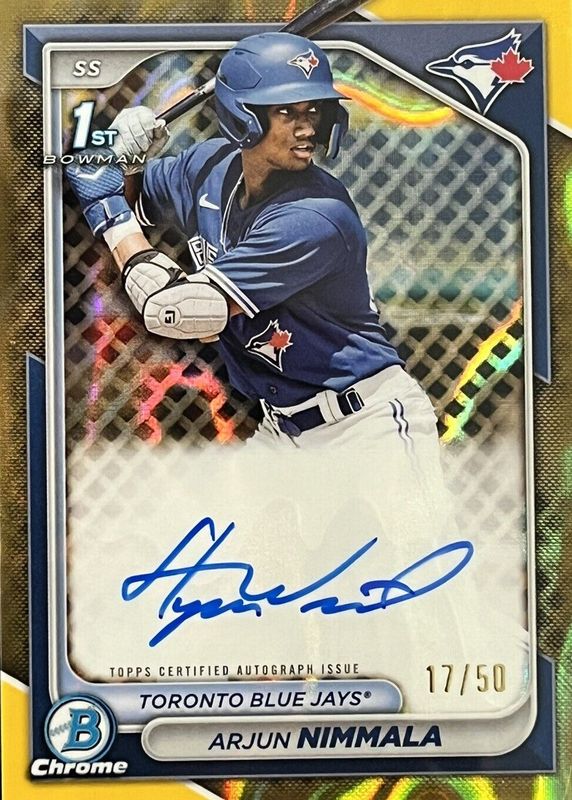 2024 Topps Bowman Chrome Auto Prospect Signature ARJUN NIMMALA Digital Rookie Card