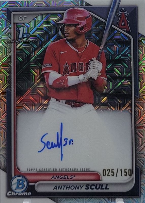 Anthony Scull 2024 Bowman #CPA-AS Chrome Prospect Auto - HTA Choice Refractor /150 (1st) RAW