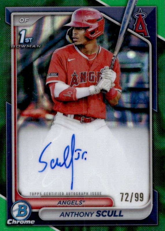 Anthony Scull 2024 Bowman #CPA-AS Chrome Prospect Auto - Green Lava Refractor /99 (1st) SGC 9.5