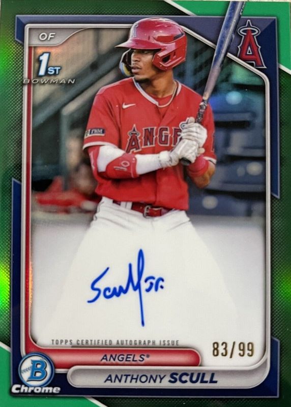 Anthony Scull 2024 Bowman #CPA-AS Chrome Prospect Auto - Green Refractor /99 (1st) PSA 10