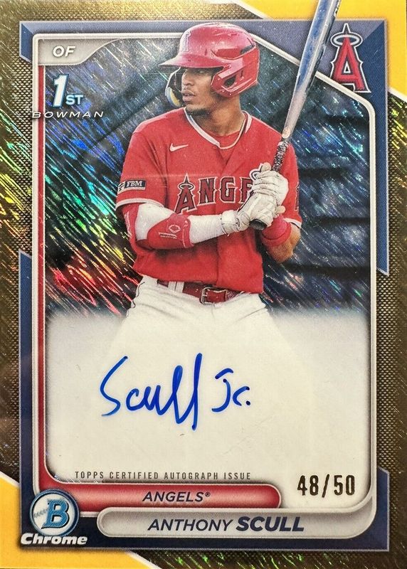 2024 Bowman #CPA-AS Chrome Prospect Auto - Gold Shimmer Refractor /50 (1st)