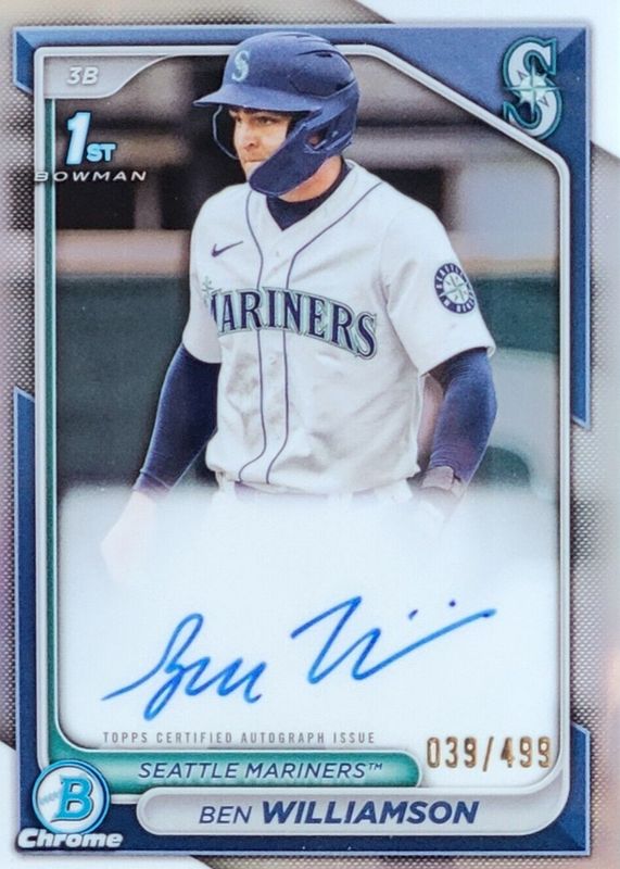 Ben Williamson 2024 Bowman #CPA-BWI Chrome Prospect Auto - Refractor /499 (1st) SGC 9.5