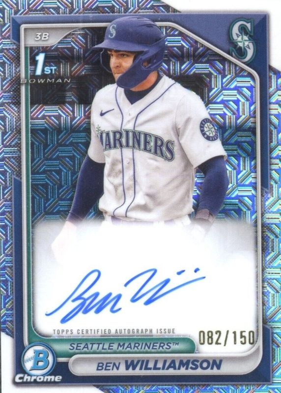 Ben Williamson 2024 Bowman #CPA-BWI Chrome Prospect Auto - HTA Choice Refractor /150 (1st) SGC 9.5