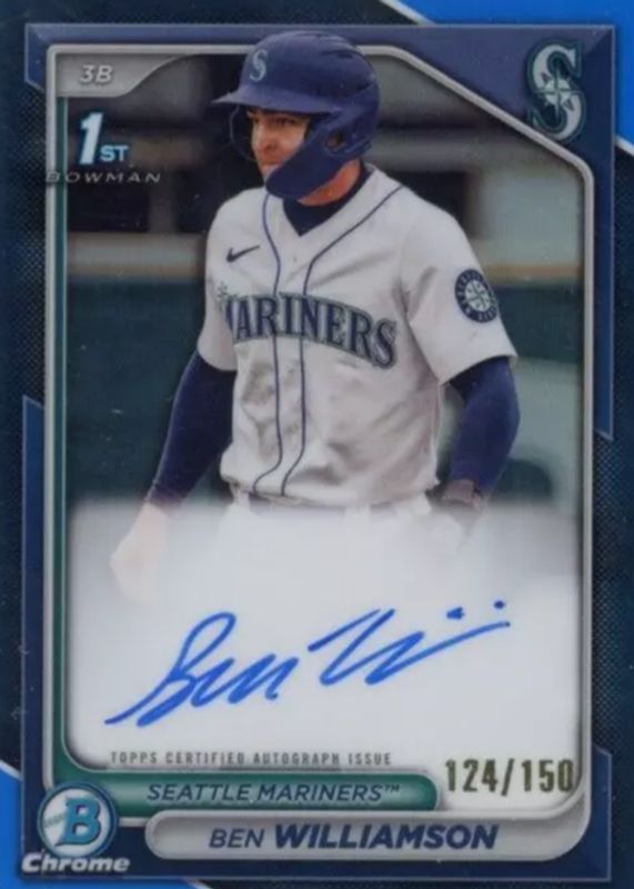 Ben Williamson 2024 Bowman #CPA-BWI Chrome Prospect Auto - Blue Refractor /150 (1st) SGC 10