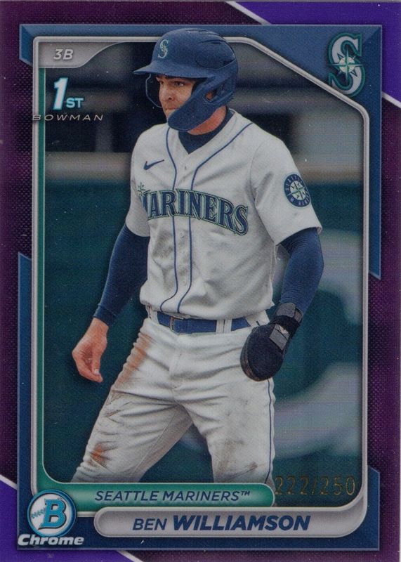 Ben Williamson 2024 Bowman #BCP-67 Chrome Prospects - Purple Refractor /250 (1st) PSA 9