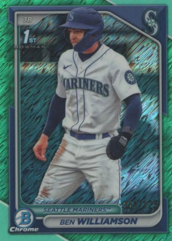 Ben Williamson 2024 Bowman #BCP-67 Chrome Prospects - Aqua Shimmer Refractor /125 (1st) SGC 10