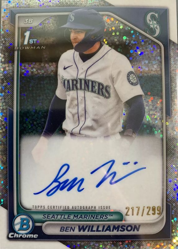 Ben Williamson 2024 Bowman #CPA-BWI Chrome Prospect Auto - Speckle Refractor /299 (1st) SGC 9