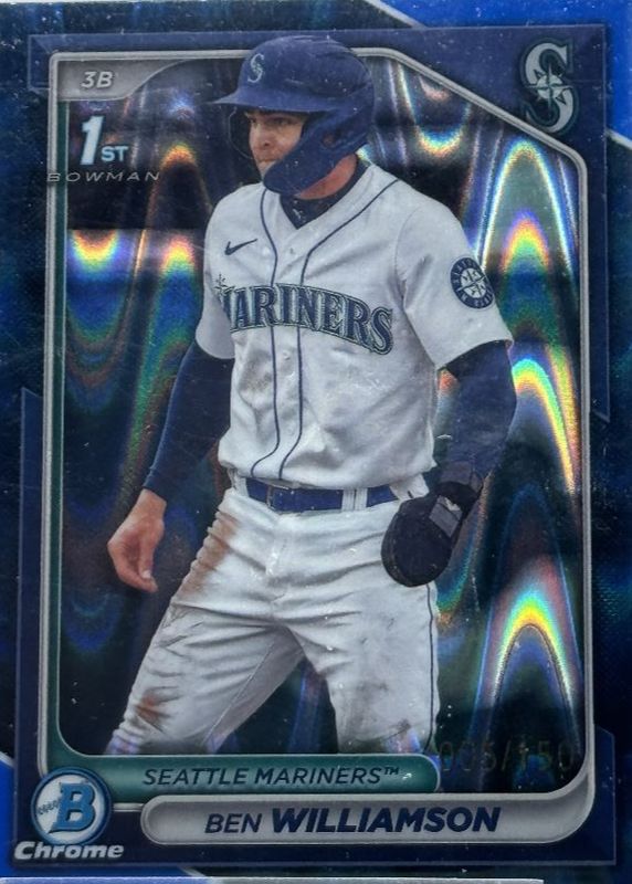 Ben Williamson 2024 Bowman #BCP-67 Chrome Prospects - Blue RayWave Refractor /150 (1st) SGC 10