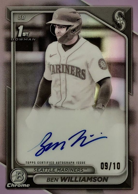 Ben Williamson 2024 Bowman #CPA-BWI Chrome Prospect Auto - Pearl Refractor /10 (1st) SGC 9.5