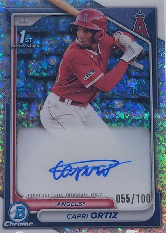 Capri Ortiz 2024 Bowman #CPA-CO Chrome Prospect Auto - Mini-Diamond Refractor /100 (1st) SGC 10