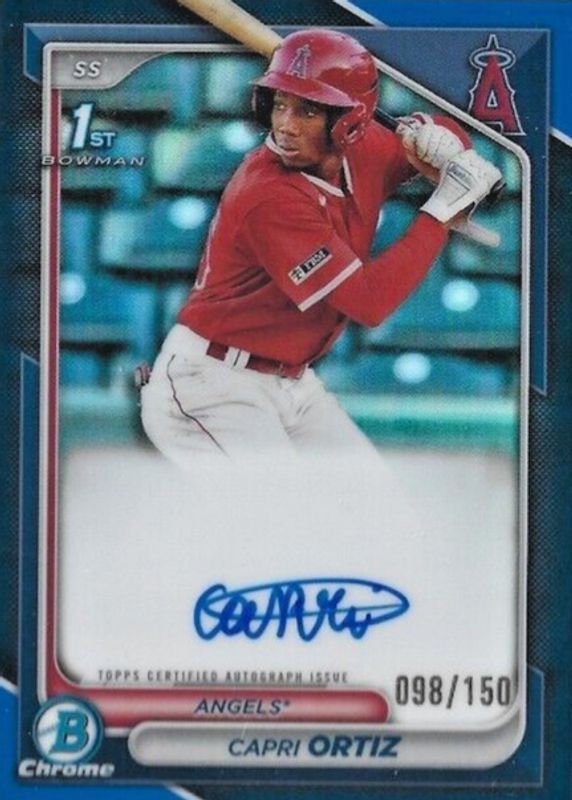 Capri Ortiz 2024 Bowman #CPA-CO Chrome Prospect Auto - Blue Refractor /150 (1st) SGC 10