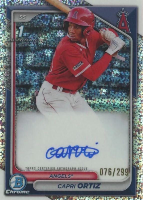 Capri Ortiz 2024 Bowman #CPA-CO Chrome Prospect Auto - Speckle Refractor /299 (1st) SGC 10