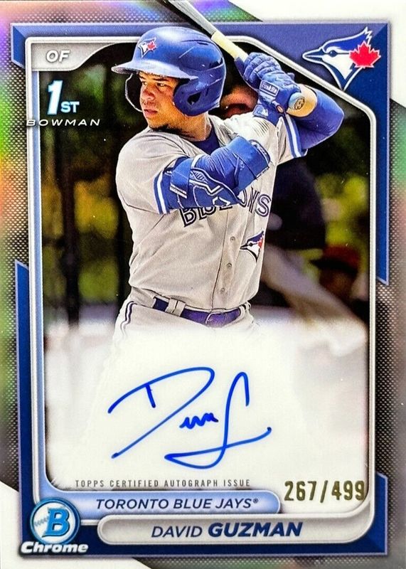 David Guzman 2024 Bowman #CPA-DGN Chrome Prospect Auto - Refractor /499 (1st) RAW