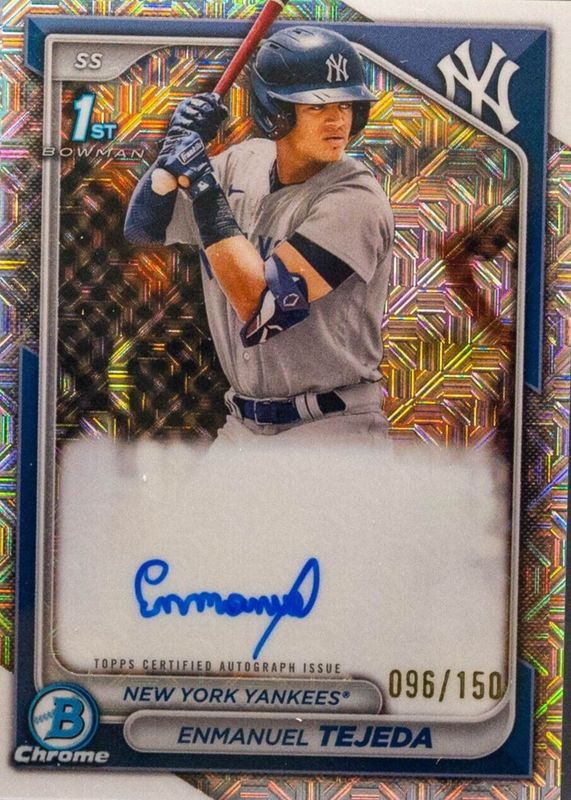 Enmanuel Tejeda 2024 Bowman #CPA-ETE Chrome Prospect Auto - HTA Choice Refractor /150 (1st) RAW