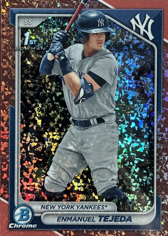 Enmanuel Tejeda 2024 Bowman #BCP-103 Chrome Prospects - Rose Gold Mini-Diamond Refractor /10 (1st) RAW