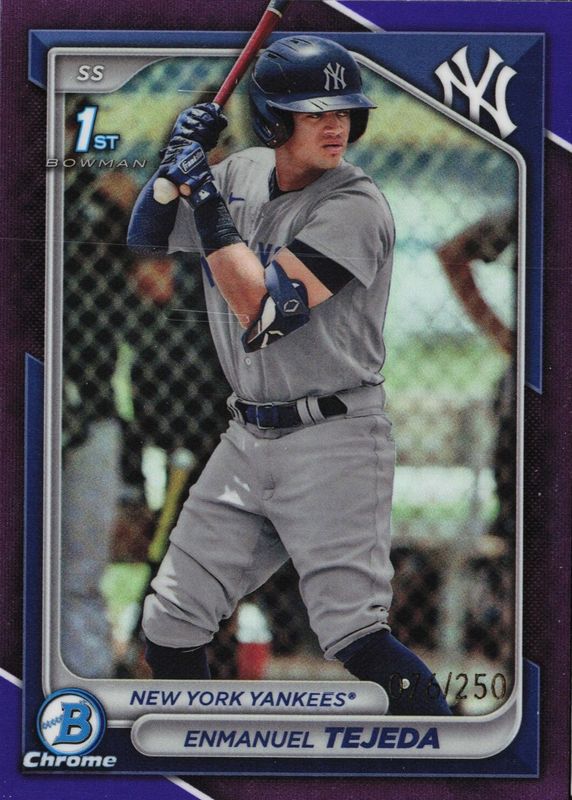 Enmanuel Tejeda 2024 Bowman #BCP-103 Chrome Prospects - Purple Refractor /250 (1st) RAW
