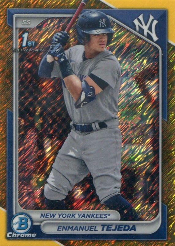 Enmanuel Tejeda 2024 Bowman #BCP-103 Chrome Prospects - Gold Shimmer Refractor /50 (1st) RAW