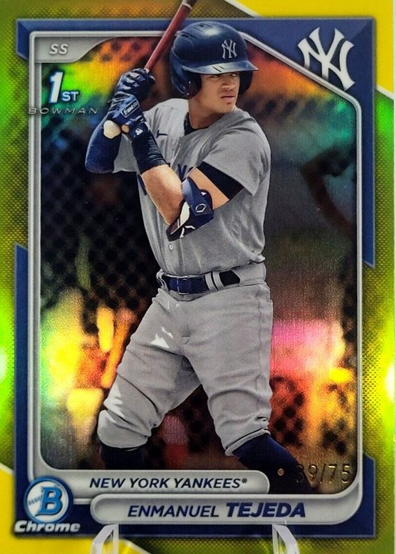 2024 Bowman #BCP-103 Chrome Prospects - Yellow Refractor /75 (1st)