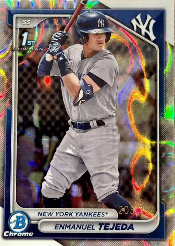 Enmanuel Tejeda 2024 Bowman #BCP-103 Chrome Prospects - Lava Refractor /399 (1st) RAW