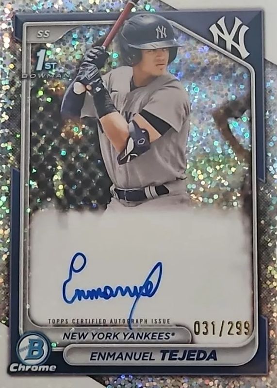 Enmanuel Tejeda 2024 Bowman #CPA-ETE Chrome Prospect Auto - Speckle Refractor /299 (1st) RAW