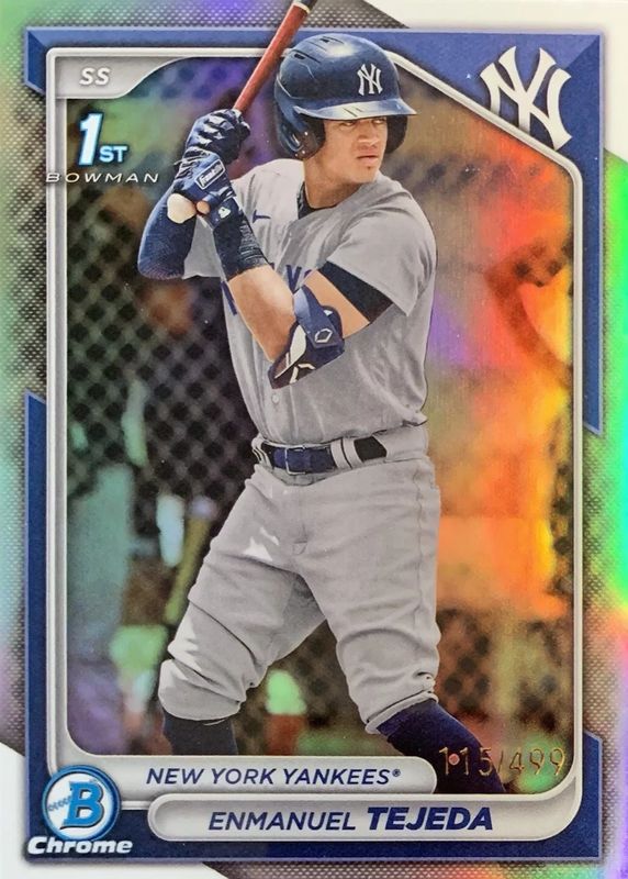 Enmanuel Tejeda 2024 Bowman #BCP-103 Chrome Prospects - Refractor /499 (1st) RAW