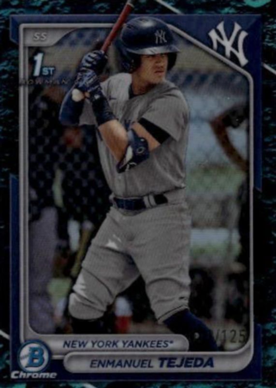 Enmanuel Tejeda 2024 Bowman #BCP-103 Chrome Prospects - Aqua Lunar Crater Refractor /125 (1st) RAW