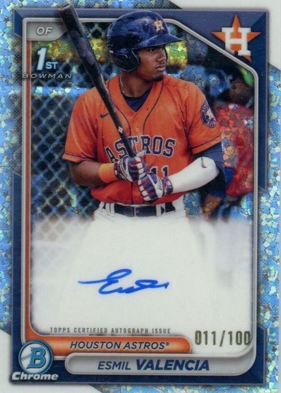 2024 Bowman #CPA-EVI Chrome Prospect Auto - Mini-Diamond Refractor /100 (1st)