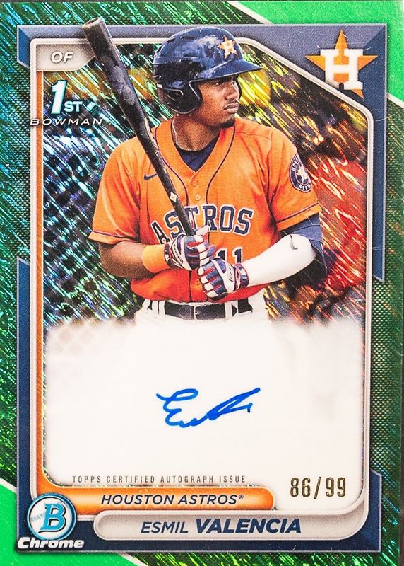 2024 Bowman #CPA-EVI Chrome Prospect Auto - Green Shimmer Refractor /99 (1st)
