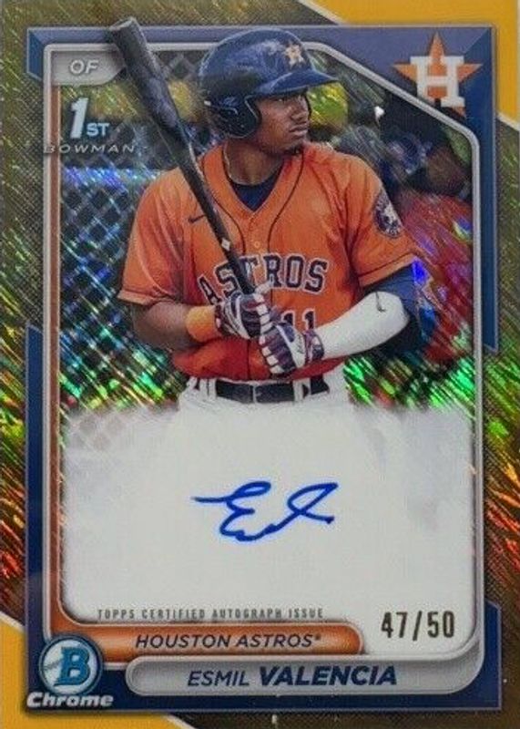 2024 Bowman #CPA-EVI Chrome Prospect Auto - Gold Shimmer Refractor /50 (1st)