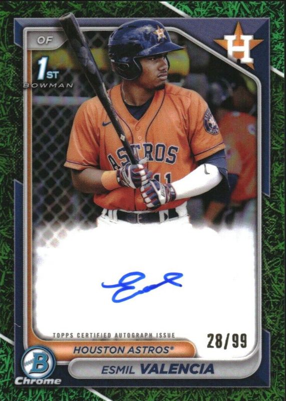 2024 Bowman #CPA-EVI Chrome Prospect Auto - Green Grass Refractor /99 (1st)