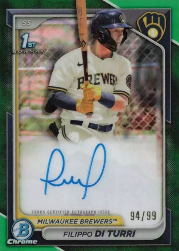 2024 Bowman #CPA-FDI Chrome Prospect Auto - Green Refractor /99 (1st)