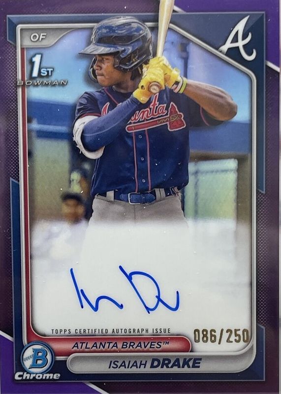 2024 Bowman #CPA-ID Chrome Prospect Auto - Purple Refractor /250 (1st)