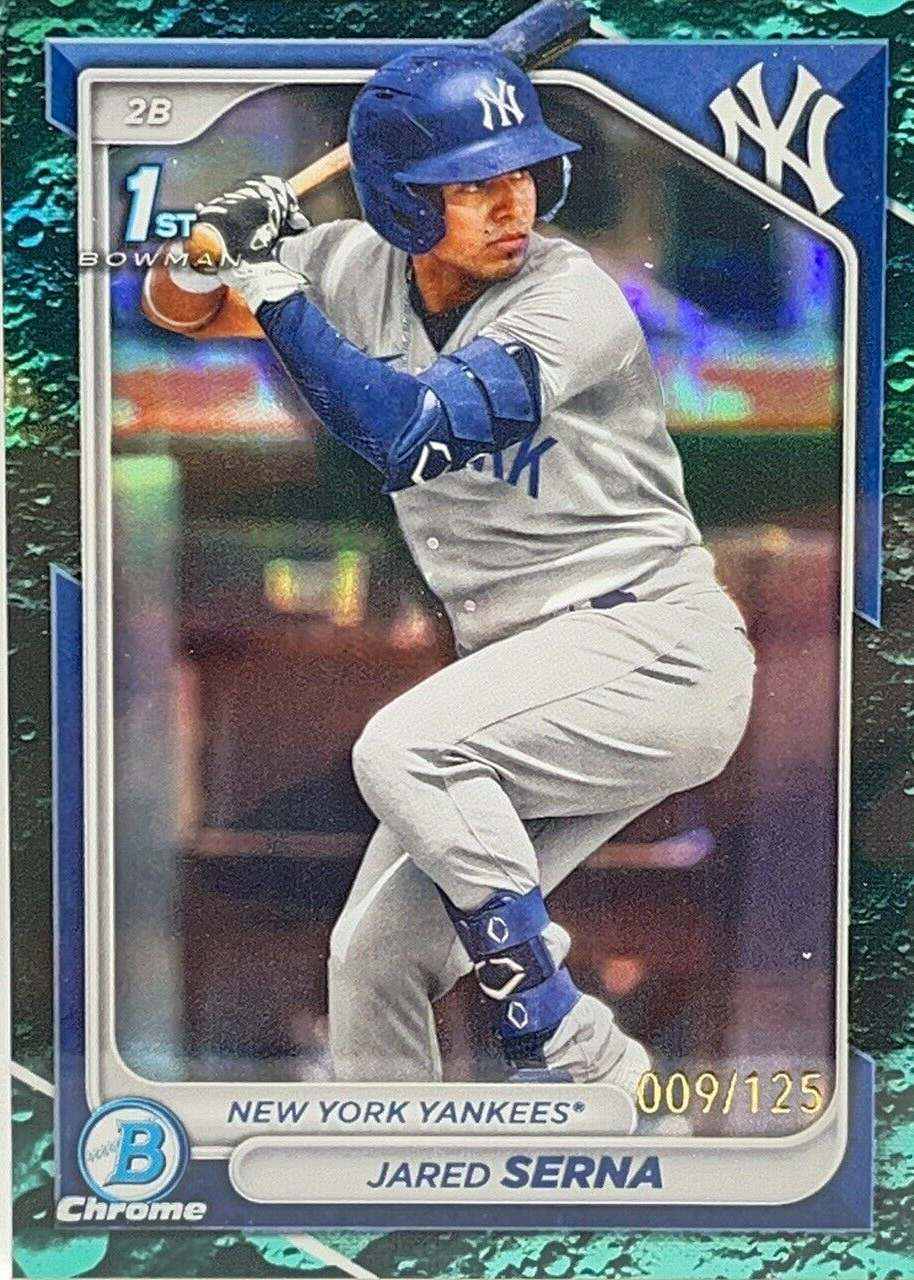 Jared Serna 2024 Bowman #BCP-68 Chrome Prospects - Aqua Lunar