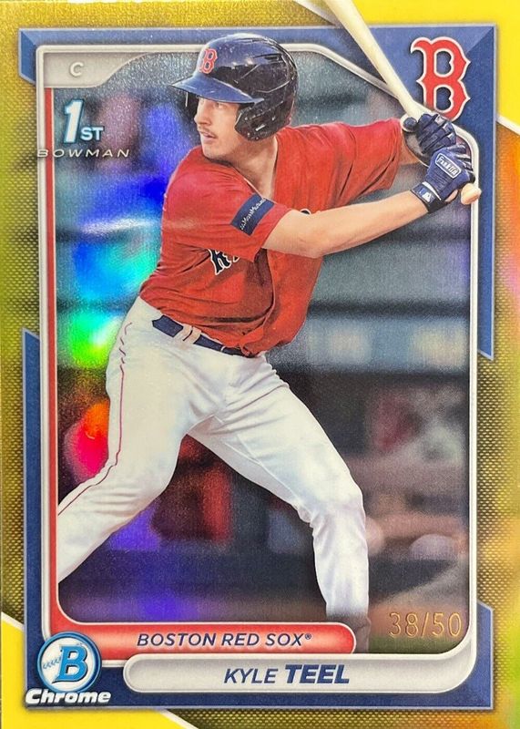 Kyle Teel 2024 Bowman #BCP-48 Chrome Prospects - Gold Refractor /50 (1st) BGS 9.5