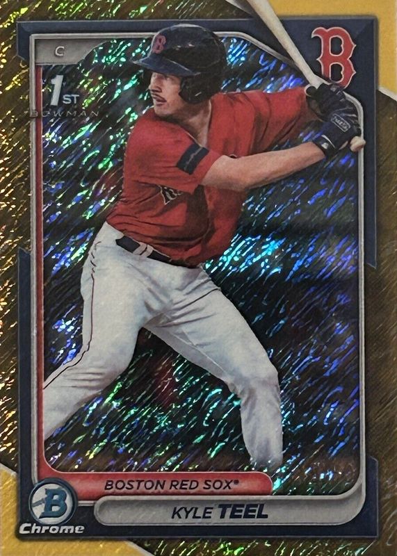 Kyle Teel 2024 Bowman #BCP-48 Chrome Prospects - Gold Shimmer Refractor /50 (1st) BGS 9