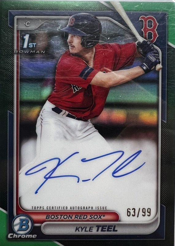 Kyle Teel 2024 Bowman #CPA-KT Chrome Prospect Auto - Green Refractor /99 (1st) SGC 9.5