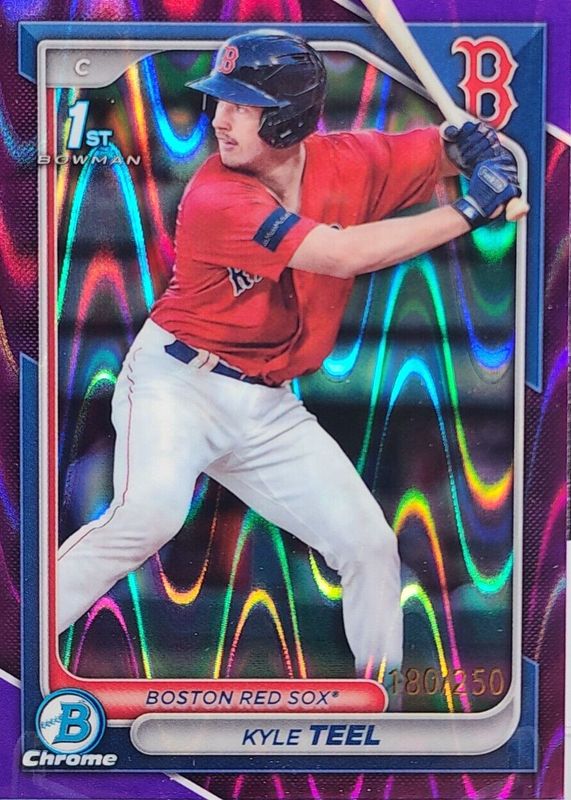 Kyle Teel 2024 Bowman #BCP-48 Chrome Prospects - Purple RayWave Refractor /250 (1st) SGC 10