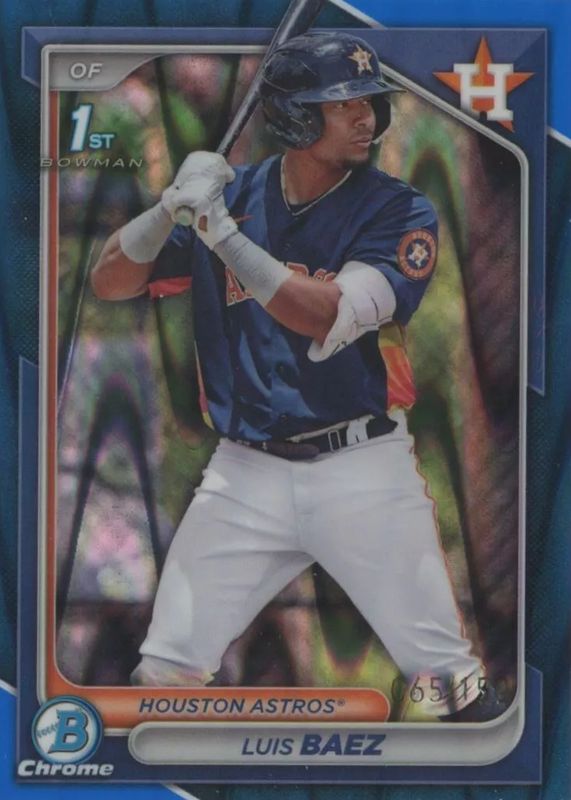 Luis Baez 2024 Bowman #BCP-66 Chrome Prospects - Blue RayWave Refractor /150 (1st) SGC 9