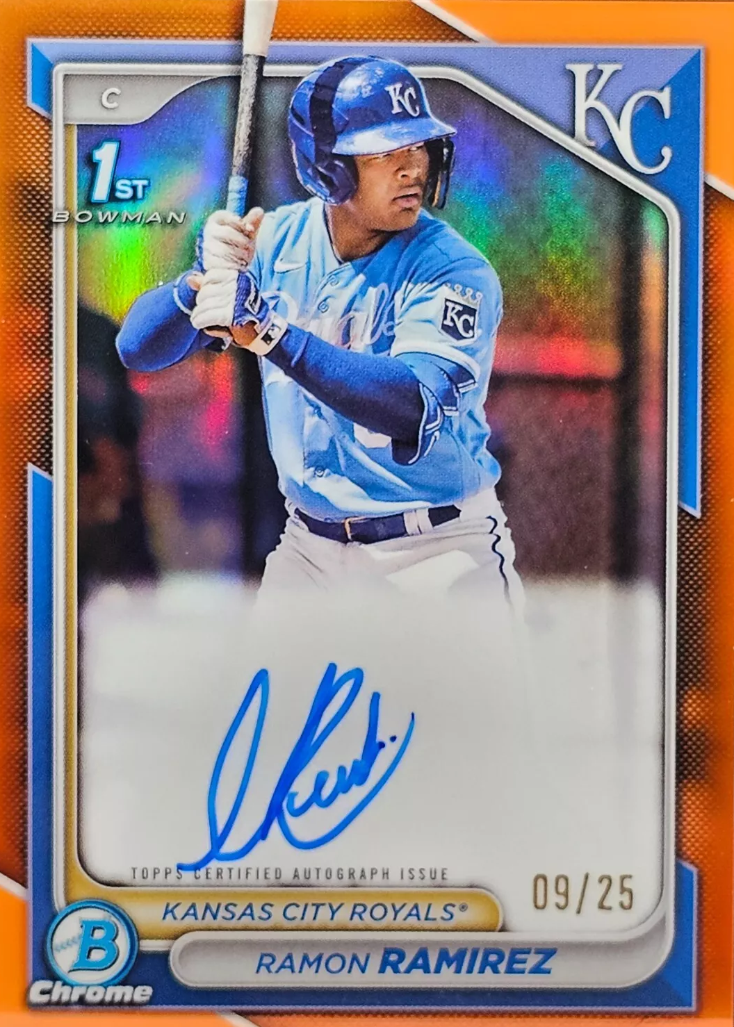 Ramon Ramirez 2024 Bowman #CPA-RRZ Chrome Prospect Auto - Orange 