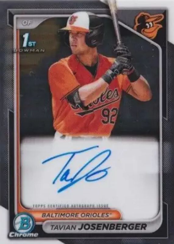 Tavian Josenberger 2024 Bowman #CPA-TJ Chrome Prospect Auto (1st) RAW