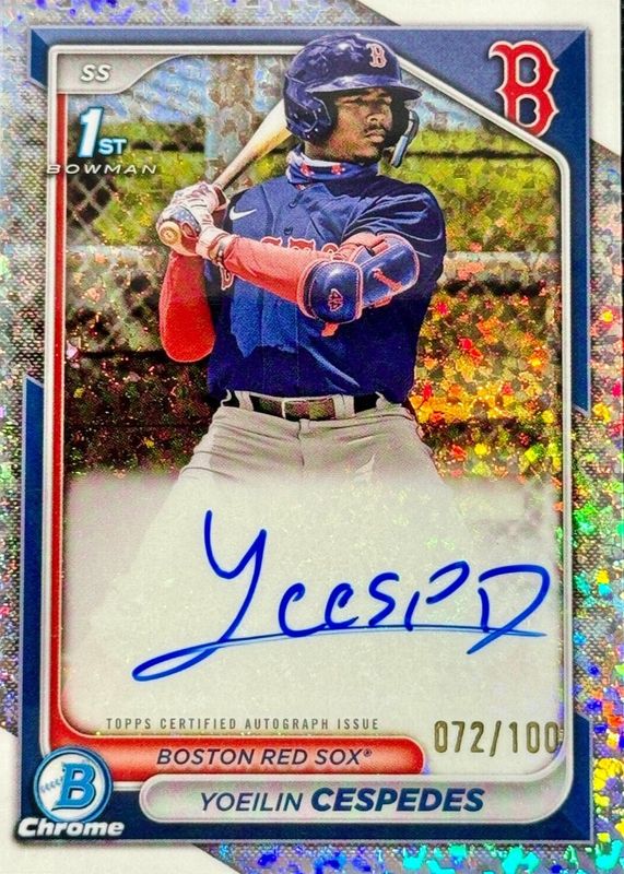 Yoeilin Cespedes 2024 Bowman #CPA-YCE Chrome Prospect Auto - Mini-Diamond Refractor /100 (1st) PSA 10