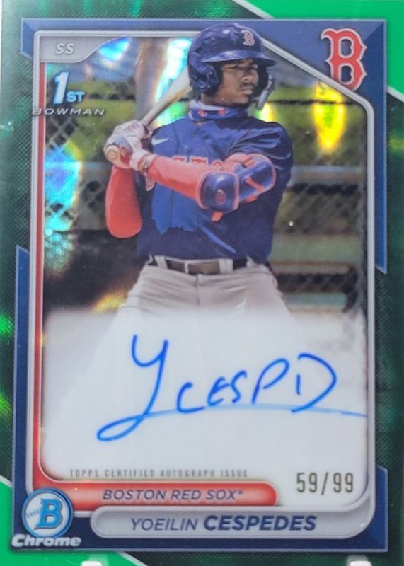 2024 Bowman #CPA-YCE Chrome Prospect Auto - Green Lava Refractor /99 (1st)