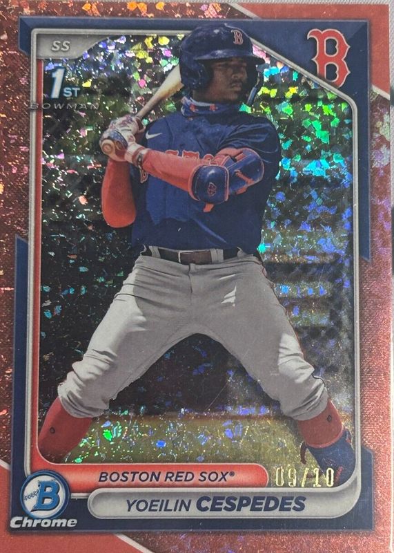 Yoeilin Cespedes 2024 Bowman #BCP-139 Chrome Prospects - Rose Gold Mini-Diamond Refractor /10 (1st) PSA 10